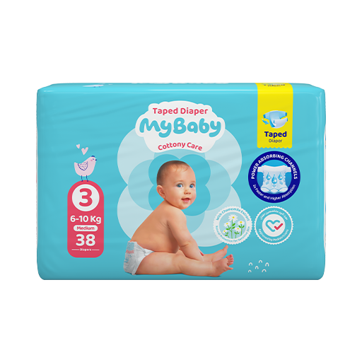 پوشک چسبی کانال دار مای بیبی my baby سایز 3 ، 38 عددی