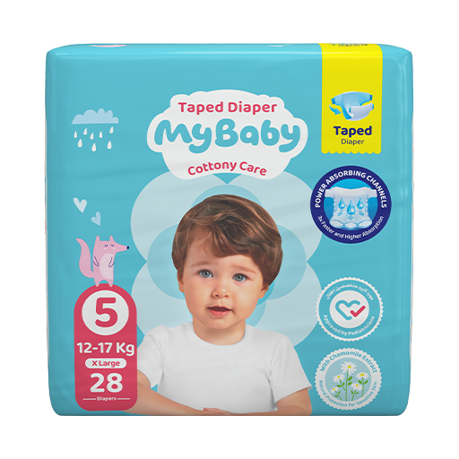 پوشک چسبی کانال دار مای بیبی my baby سایز 5 ، 28 عددی