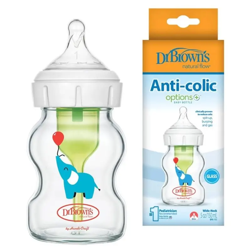 شیشه شیر پیرکس 150 میل دکتر براون Dr browns طرح فیل