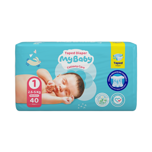 پوشک چسبی کانال دار مای بیبی my baby سایز 1 ، 40 عددی