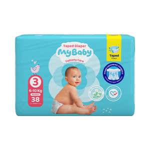 پوشک چسبی کانال دار مای بیبی my baby سایز 3 ، 38 عددی