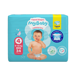 پوشک چسبی کانال دار مای بیبی my baby سایز 4 ، 34 عددی