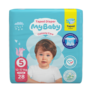 پوشک چسبی کانال دار مای بیبی my baby سایز 5 ، 28 عددی