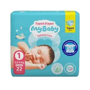 پوشک چسبی کانال دار مای بیبی my baby سایز 1 ، 22 عددی