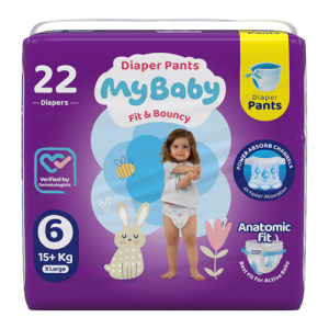 پوشک شورتی کانال دار مای بیبی my baby سایز 6 (22 عددی)