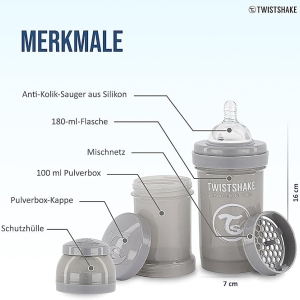 شیشه شیر آنتی کولیک 180 میل توییست شیک Twistshake
