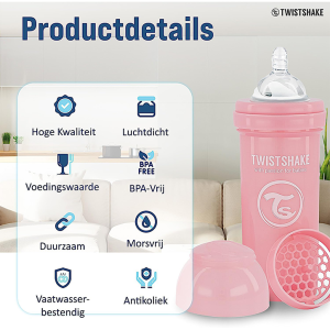 شیشه شیر آنتی کولیک 260 میل توییست شیک Twistshake
