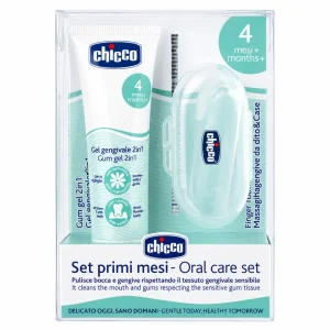 ژل تسکین دهنده لثه و مسواک انگشتی چیکو chicco مدل Oral Care Set