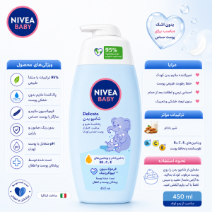 شامپو بدن کودک نیوآ مدل Bagnetto Delicato حجم 450 میل