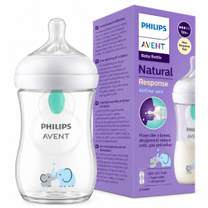 شیشه شیر طلقی 260 میل سوپاپ دار اونت Avent طرحدار
