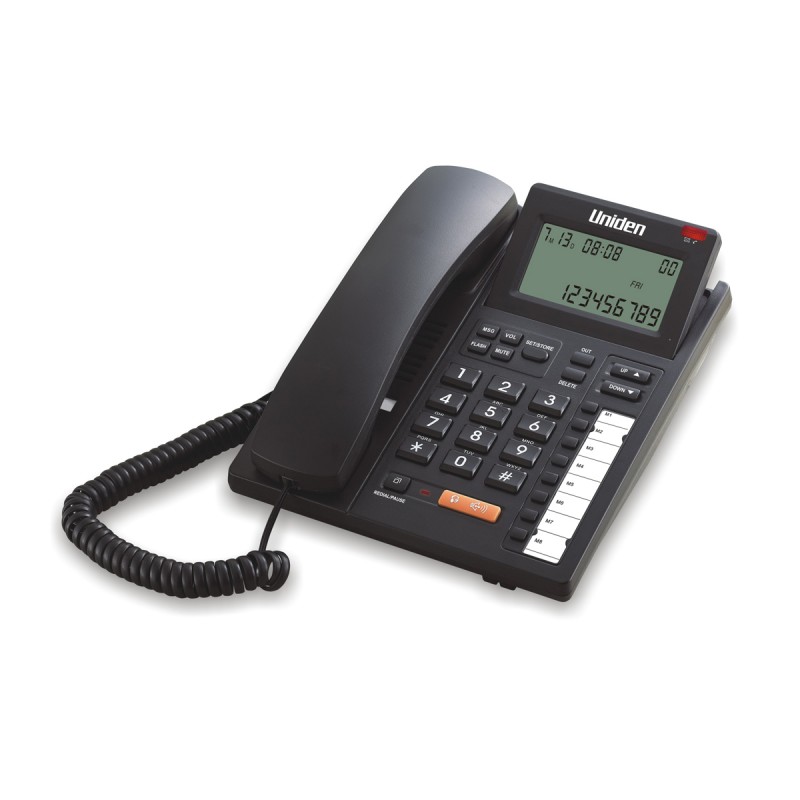 تلفن رومیزی سیمی UNIDEN AS7411 با اسپیکرفون و نمایشگر شماره (مشکی / سفید)
