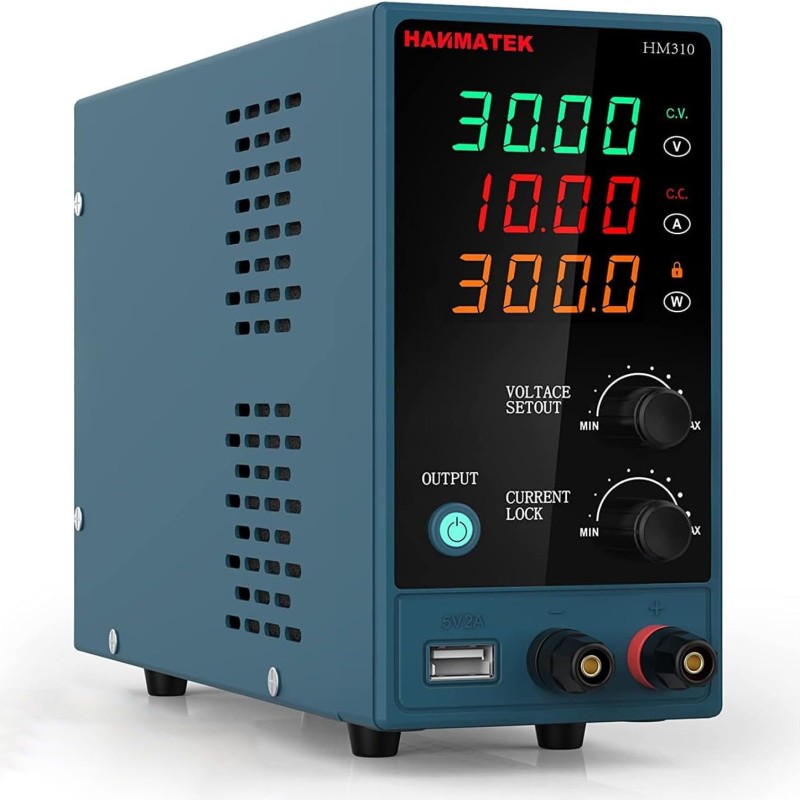 منبع تغذیه آزمایشگاهی قابل تنظیم HANMATEK HM310 (Adjustable DC Power Supply 0–30V 0–10A)