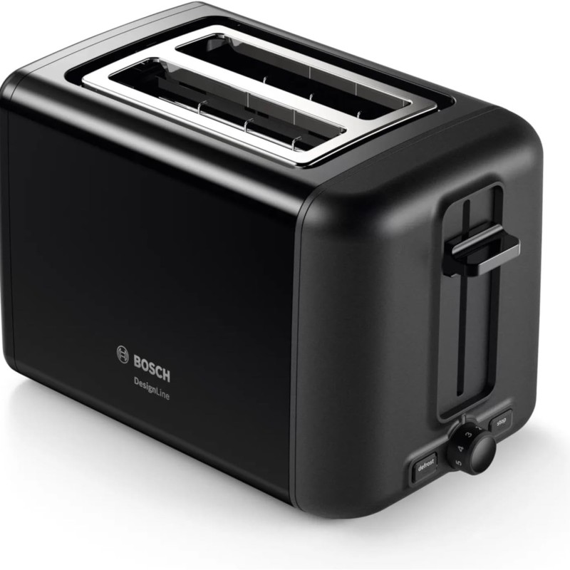 توستر بوش دو اسلایس مدل TAT3P423GB استیل مشکی (Bosch Compact Toaster TAT3P423GB)