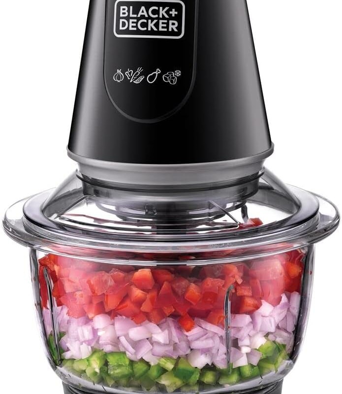 خردکن و غذاساز شیشه‌ای بلک اند دکر 400 وات مدل GC400-B5 (Black+Decker Multi-Function Glass Chopper &amp;amp; Mincer GC400-B5)