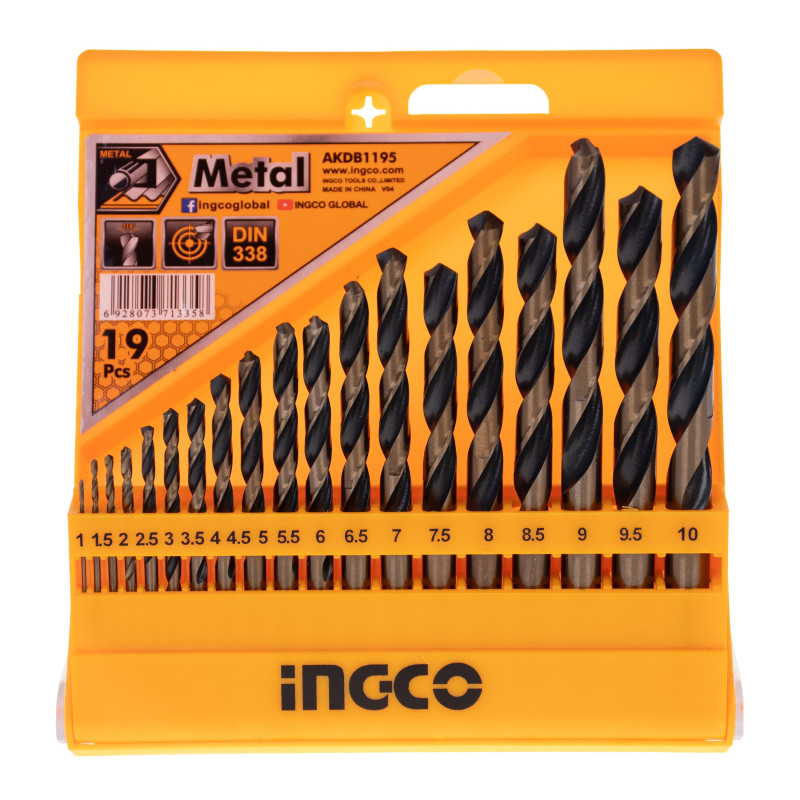مجموعه 19 عددی مته کبالت اینکو مدل AKDB1195