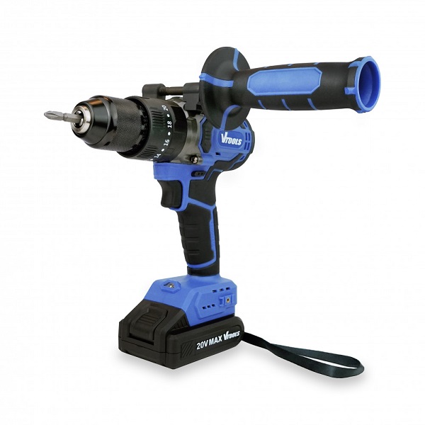 دریل ضربه ای 20 ولتی براشلس شارژی وی تولز با 2 باتری و شارژر VT1203