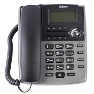 تلفن رومیزی سیمی UNIDEN AS7401 تیتانیوم با اسپیکرفون و نمایشگر شماره