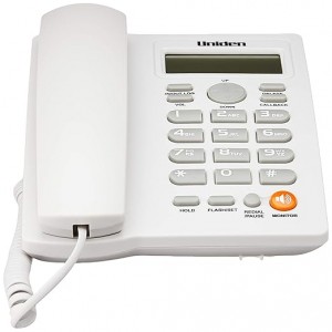 تلفن رومیزی UNIDEN AS7413 با نمایشگر شماره و اسپیکرفون یک‌طرفه (سفید / مشکی)