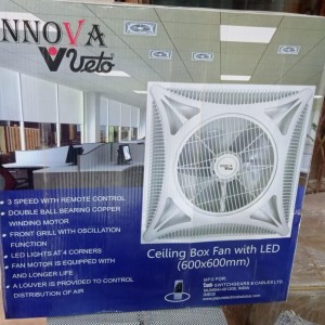 پنکه سقفی باکس تایل 60*60 با ریموت کنترل و چراغ