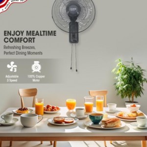 پنکه دیواری 16 اینچ KHIND مدل WF163T با کنترل دستی 3 سرعته، موتور 100% مسی
