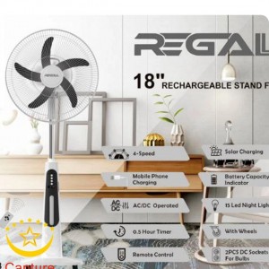 پنکه ایستاده شارژی رگال اورجینال سایز بزرگ 18 اینچ RC-18REGAL