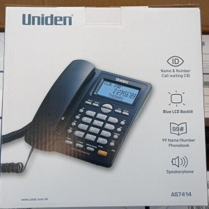 تلفن رومیزی UNIDEN AS7414 با نمایشگر شماره و اسپیکرفون (مشکی / سفید)