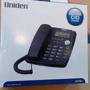تلفن رومیزی سیمی UNIDEN AS7401 تیتانیوم با اسپیکرفون و نمایشگر شماره