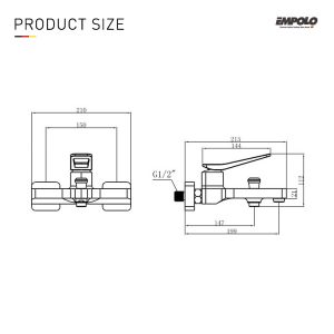 شیر حمام و دوش اهرمی EMPOLO مدل 72-3101 (Single-Lever Bath/Shower Mixer)