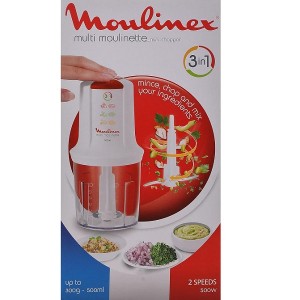 خردکن مولینکس مدل Multi Moulinette AT711 ساخت فرانسه، توان 400 وات، ظرفیت 500 میلی‌لیتر – سفید