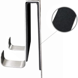 شلف حمام آویز پشت درب دو طبقه استیل ضدزنگ با قلاب