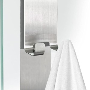 شلف حمام آویز پشت درب دو طبقه استیل ضدزنگ با قلاب