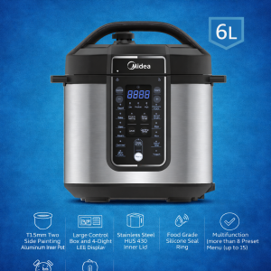 مولتي كوكر ٦ ليتر مایدیا مدل MPC-6002SBSS-NPR