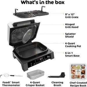 گریل و سرخ‌کن بدون روغن نینجا Foodi Smart XL مدل DG551ME (۶ کاره، نسل دوم)