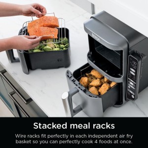 سرخ‌کن بدون روغن  SL451 ظرفیت 10 کوارت –Ninja DoubleStack XL Smart دو سبد هوشمند با تکنولوژی DoubleStack