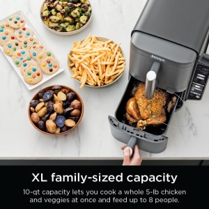 سرخ‌کن بدون روغن  SL451 ظرفیت 10 کوارت –Ninja DoubleStack XL Smart دو سبد هوشمند با تکنولوژی DoubleStack