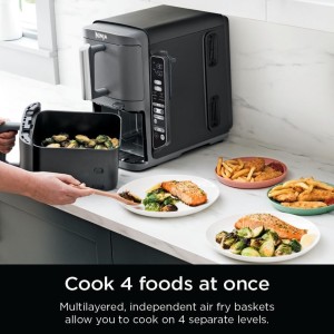 سرخ‌کن بدون روغن  SL451 ظرفیت 10 کوارت –Ninja DoubleStack XL Smart دو سبد هوشمند با تکنولوژی DoubleStack