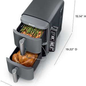 سرخ‌کن بدون روغن  SL451 ظرفیت 10 کوارت –Ninja DoubleStack XL Smart دو سبد هوشمند با تکنولوژی DoubleStack