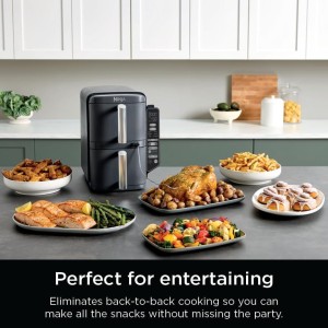 سرخ‌کن بدون روغن  SL451 ظرفیت 10 کوارت –Ninja DoubleStack XL Smart دو سبد هوشمند با تکنولوژی DoubleStack