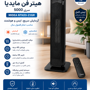 هیتر سرامیکی Midea NTH20-21GR سری 5000 – گرمایش و سرمایش چهار فصل