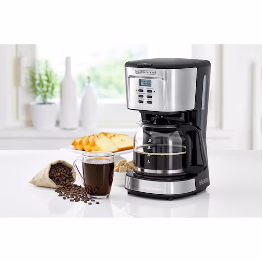 قهوه‌ساز بلک اند دکر 12 فنجان 900 وات مدل DCM85-B5 (Black+Decker Programmable Coffee Maker DCM85-B5)