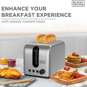 توستر بلک اند دکر 2 اسلایس 1050 وات مدل ET244-B5 (Black+Decker 2-Slice Toaster ET244-B5)