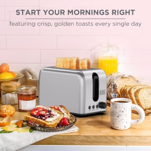 توستر بلک اند دکر 2 اسلایس 1050 وات مدل ET244-B5 (Black+Decker 2-Slice Toaster ET244-B5)
