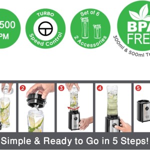 مخلوط‌کن ورزشی و اسموتی‌ساز بلک اند دکر 300 وات مدل SBX300-B5 (Black+Decker Sports Blender SBX300-B5)