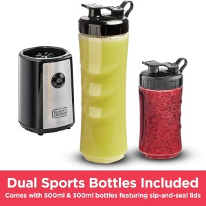 مخلوط‌کن ورزشی و اسموتی‌ساز بلک اند دکر 300 وات مدل SBX300-B5 (Black+Decker Sports Blender SBX300-B5)