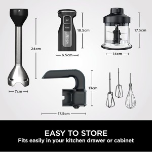 گوشت‌کوب برقی سه‌کاره نینجا مدل Ninja Foodi 3-in-1 Hand Blender, Mixer &amp; Chopper (CI100 Series)