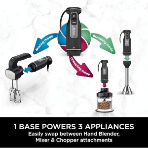 گوشت‌کوب برقی سه‌کاره نینجا مدل Ninja Foodi 3-in-1 Hand Blender, Mixer &amp; Chopper (CI100 Series)