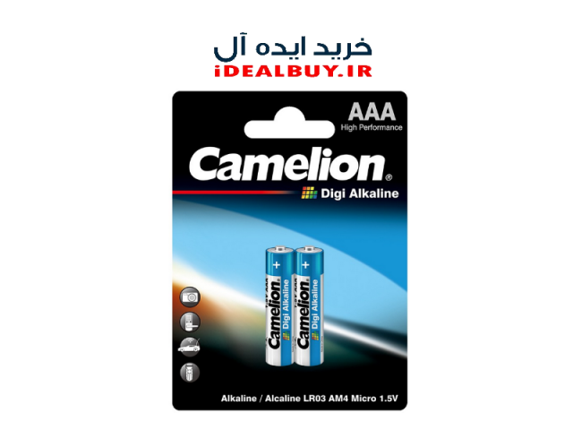 باتری نیم قلم Camelion AAA Alkaline Diji Batteries 2 Pack