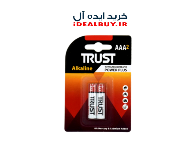 باتری نیم قلم TRUST AAA Alkaline Batteries 2 Pack