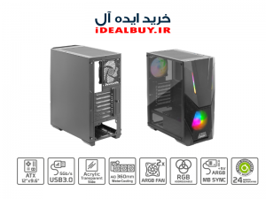 کیس کامپیوتر GREEN ARIA Mid Tower ARGB Case