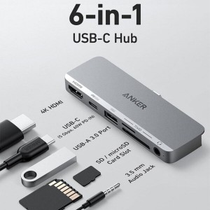 هاب A8363 Anker 541 USB-C Hub (6-in-1, for iPad)